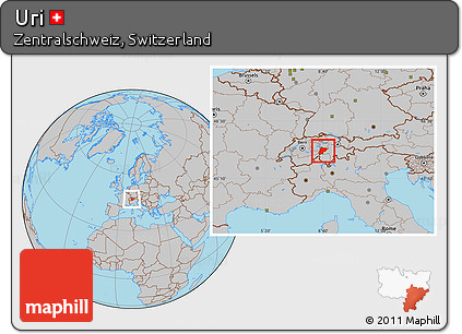 Gray Location Map of Uri