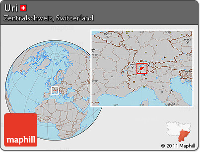 Gray Location Map of Uri