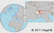 Gray Location Map of Uri, highlighted country, highlighted parent region, within the entire country