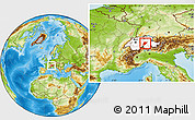 Physical Location Map of Uri, highlighted country, within the entire country