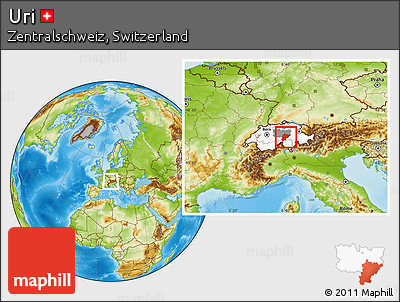 Physical Location Map of Uri, highlighted country, highlighted parent region