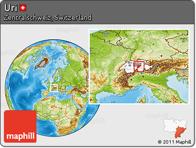 Physical Location Map of Uri, highlighted country, highlighted parent region