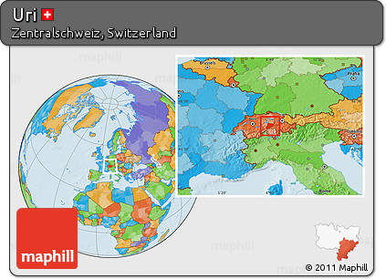 Political Location Map of Uri