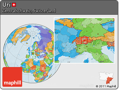 Political Location Map of Uri