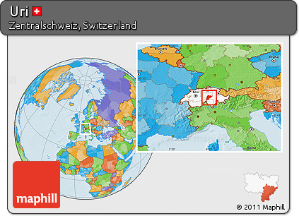 Political Location Map of Uri, highlighted country