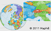 Political Location Map of Uri, highlighted parent region, within the entire country