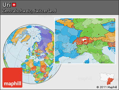 Political Location Map of Uri, highlighted parent region