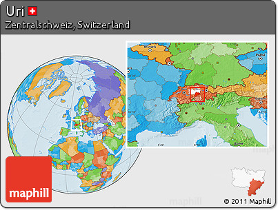 Political Location Map of Uri, highlighted parent region