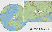 Savanna Style Location Map of Uri, highlighted country, within the entire country