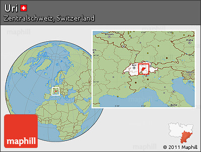 Savanna Style Location Map of Uri, highlighted country