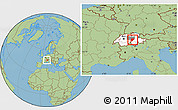 Savanna Style Location Map of Uri, highlighted country, highlighted parent region, within the entire country