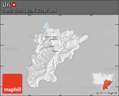 Gray Map of Uri, single color outside