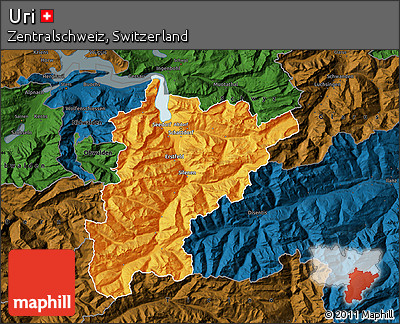Political Map of Uri, darken