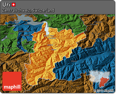 Political Map of Uri, darken