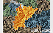Political Map of Uri, darken, semi-desaturated