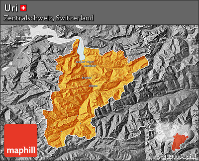 Political Map of Uri, desaturated