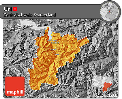 Political Map of Uri, desaturated
