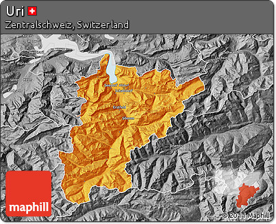 Political Map of Uri, desaturated