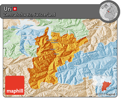 Political Map of Uri, lighten