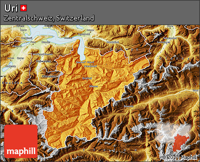 Political Map of Uri, physical outside