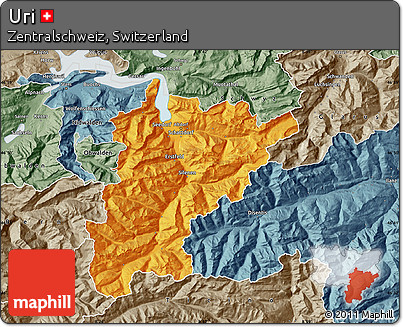 Political Map of Uri, semi-desaturated
