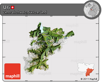 Satellite Map of Uri, cropped outside