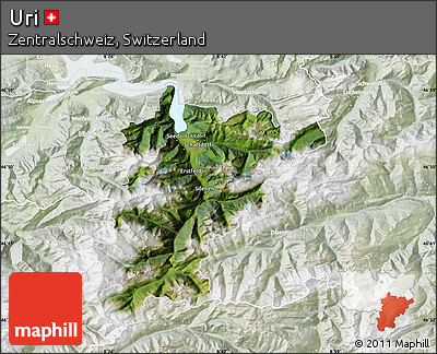 Satellite Map of Uri, lighten