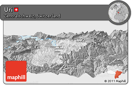 Gray Panoramic Map of Uri