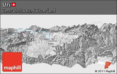 Gray Panoramic Map of Uri