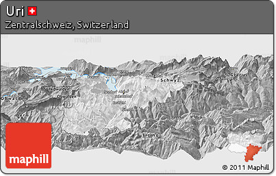 Gray Panoramic Map of Uri