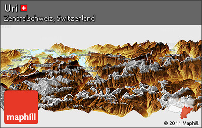 Physical Panoramic Map of Uri