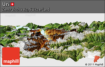 Physical Panoramic Map of Uri, satellite outside