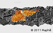 Political Panoramic Map of Uri, darken, desaturated