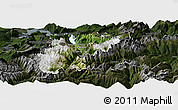 Satellite Panoramic Map of Uri, darken