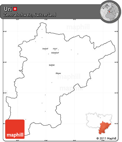 Blank Simple Map of Uri, cropped outside