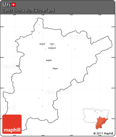 Blank Simple Map of Uri, cropped outside