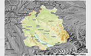 Physical 3D Map of Zürich, darken, desaturated