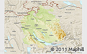 Physical 3D Map of Zürich, shaded relief outside