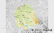 Physical Map of Zürich, lighten, desaturated