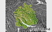 Satellite Map of Zürich, desaturated