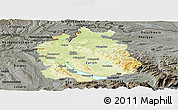Physical Panoramic Map of Zürich, darken, semi-desaturated
