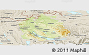 Physical Panoramic Map of Zürich, shaded relief outside