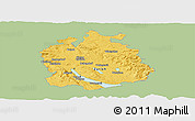 Savanna Style Panoramic Map of Zürich, single color outside