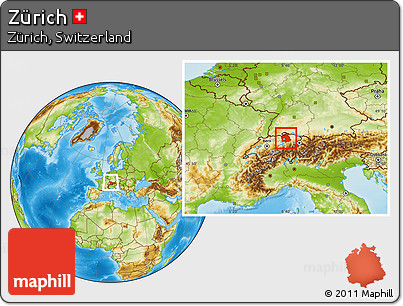 Physical Location Map of Zürich