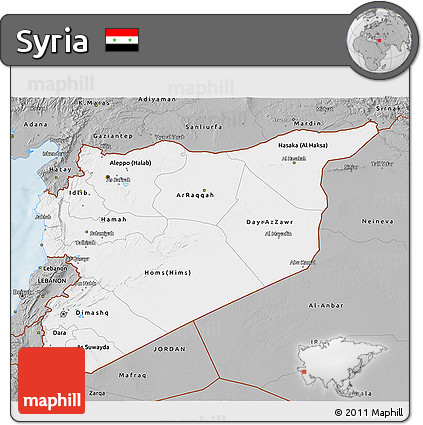 Gray 3D Map of Syria