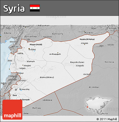Gray 3D Map of Syria