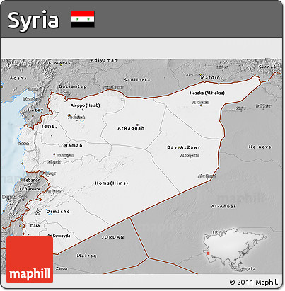 Gray 3D Map of Syria