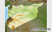 Physical 3D Map of Syria, darken, land only