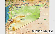 Physical 3D Map of Syria, satellite outside