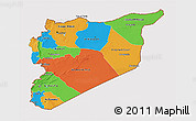 Political 3D Map of Syria, cropped outside